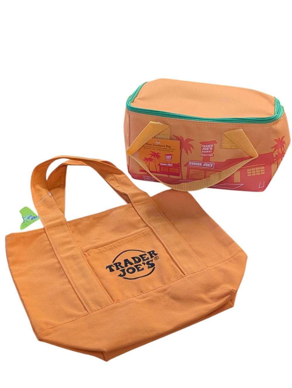 Trader Joe's Mini Insulated Bag and Trick or Treat Canvas Tote Bag Set